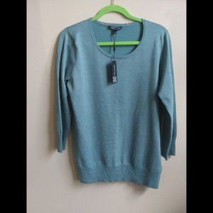 NWT Cable & Gauge teal crew neck sweater